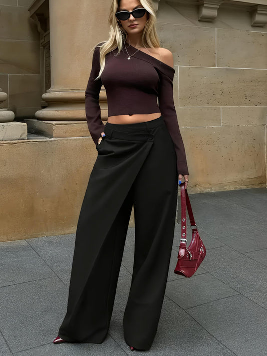Trousers with wrap detail
