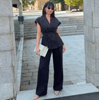 Linen Blend Pleated Sets