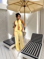 Corset Detailed Crop Trouser Set