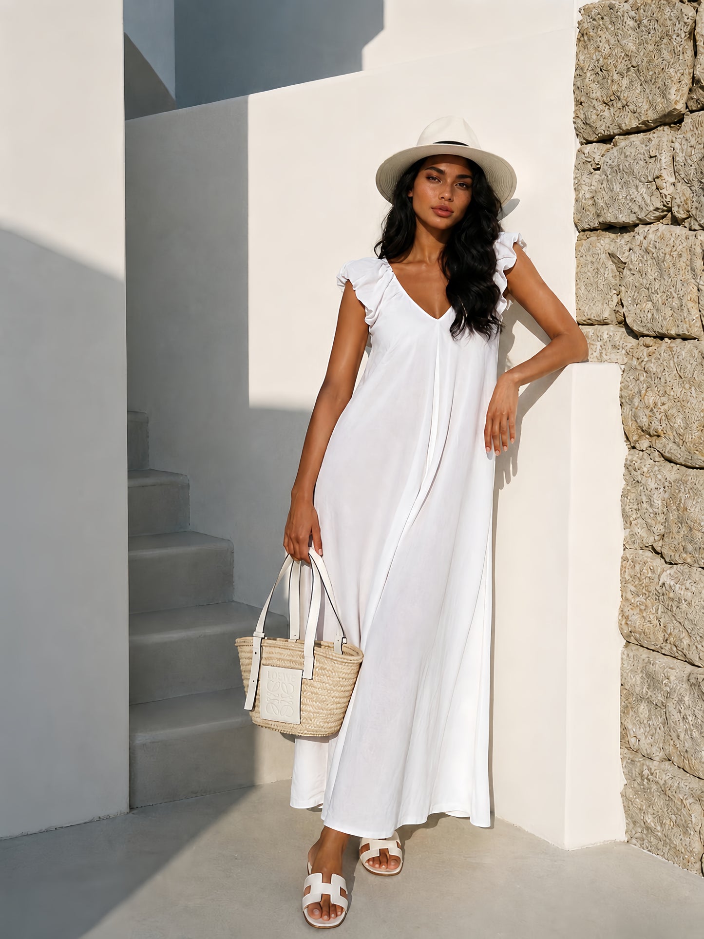 LONG PUFF SLEEVE DRESS