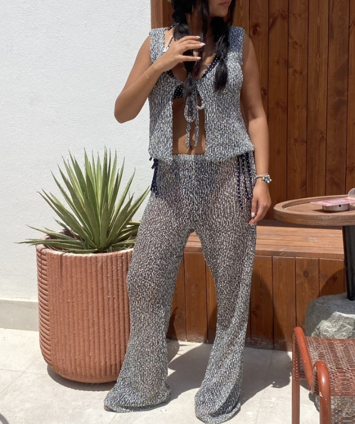 SEQUIN KNITWEAR VEST SET