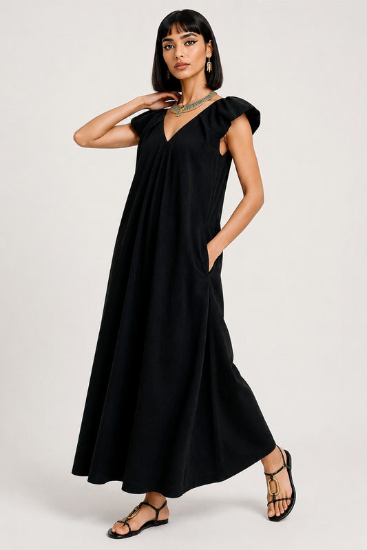 LONG PUFF SLEEVE DRESS