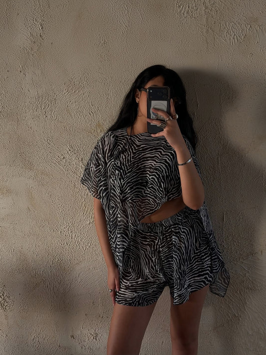 Savannah Shorts Set - Zebra