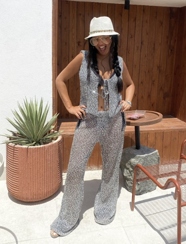 SEQUIN KNITWEAR VEST SET