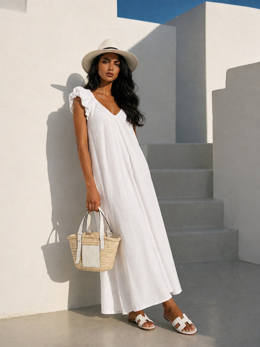 LONG PUFF SLEEVE DRESS