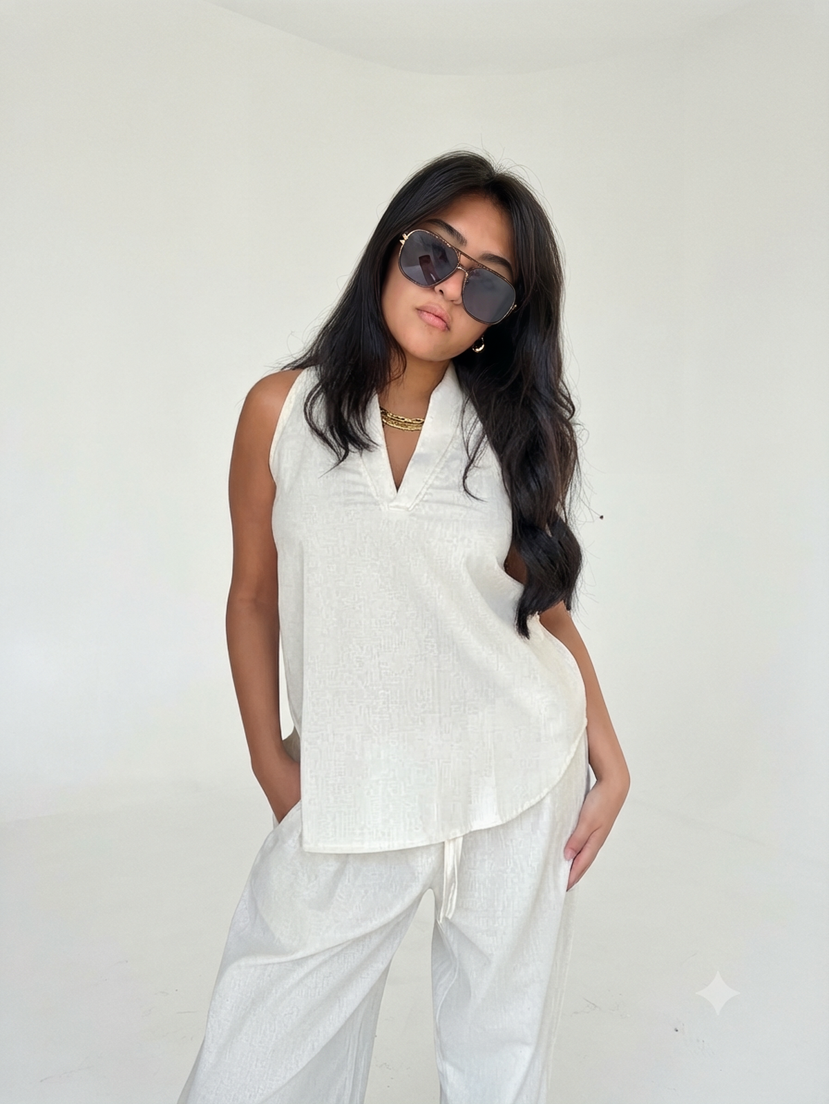 Luna Halter Linen Set