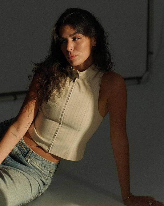 Zip-Up Ribbed Vest