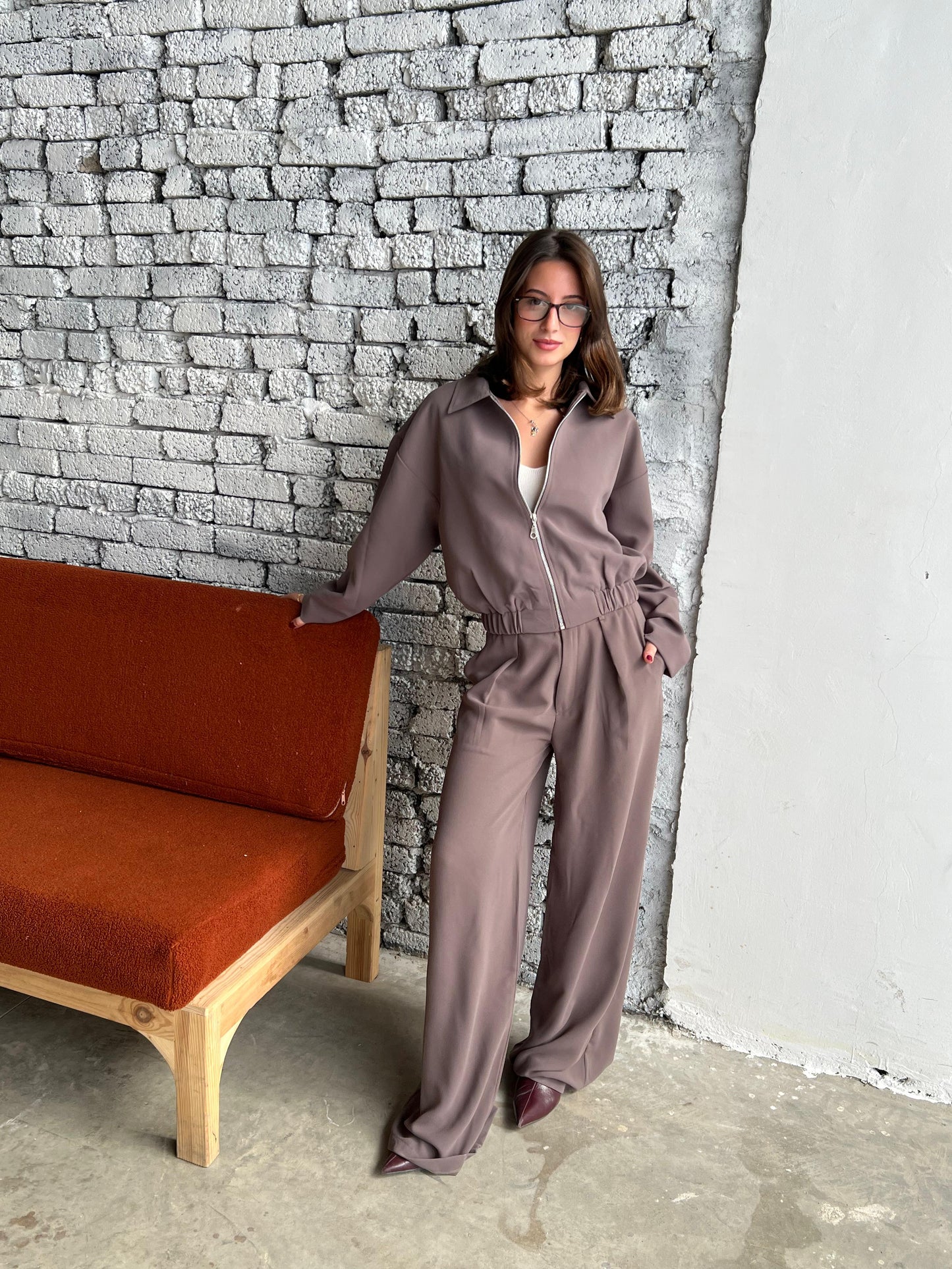 Brown Two-Piece Casual Suit