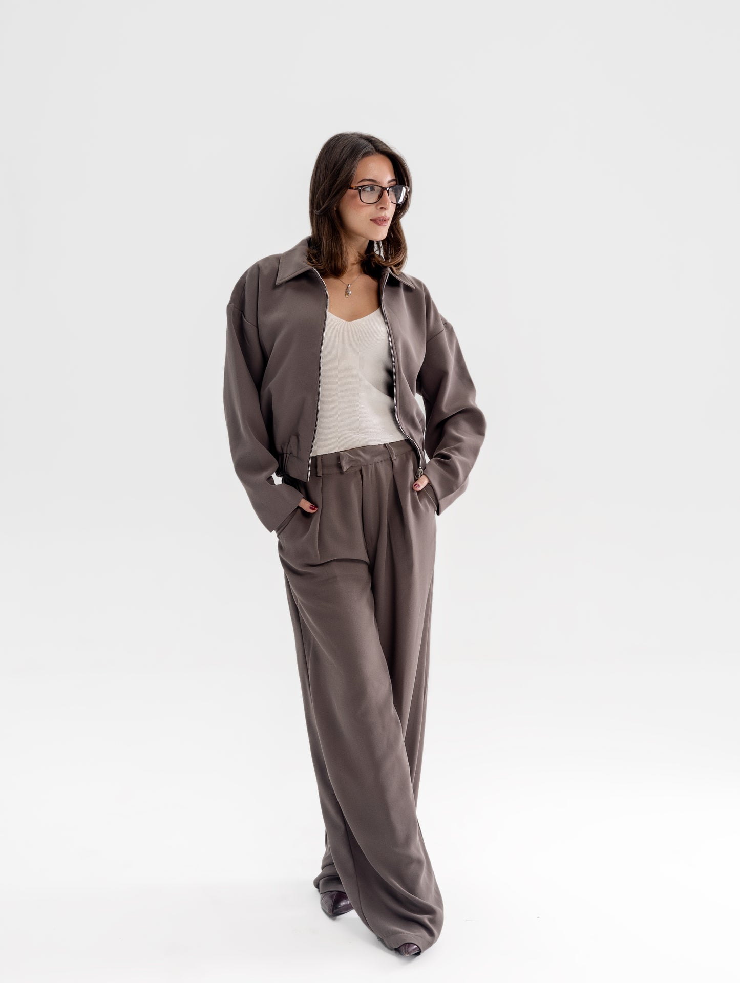 Brown Two-Piece Casual Suit