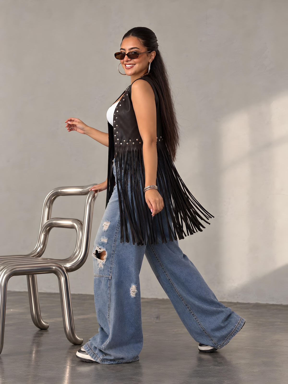 The Midnight Fringe Vest