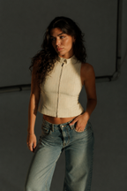 Zip-Up Ribbed Vest