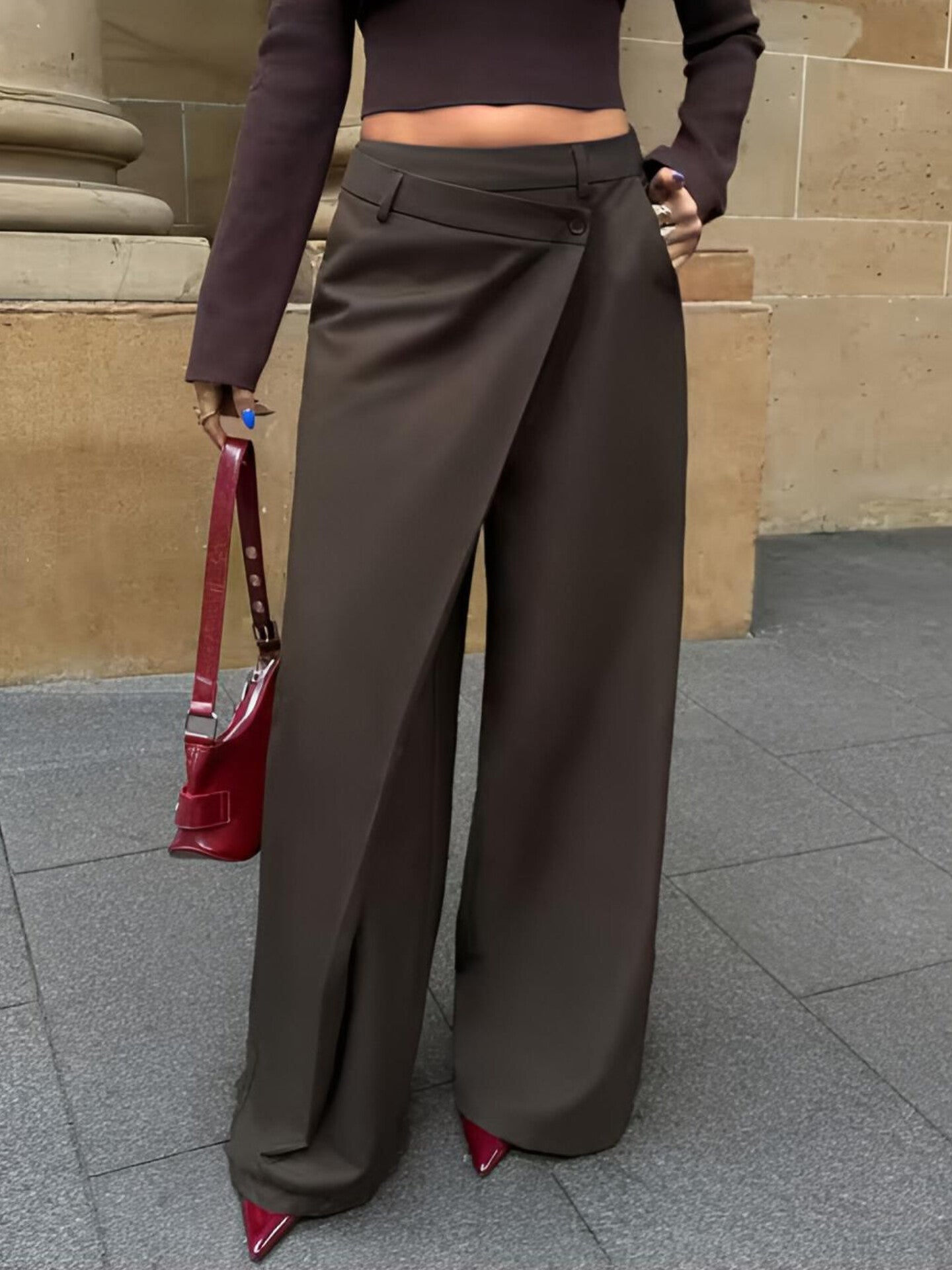 Trousers with wrap detail