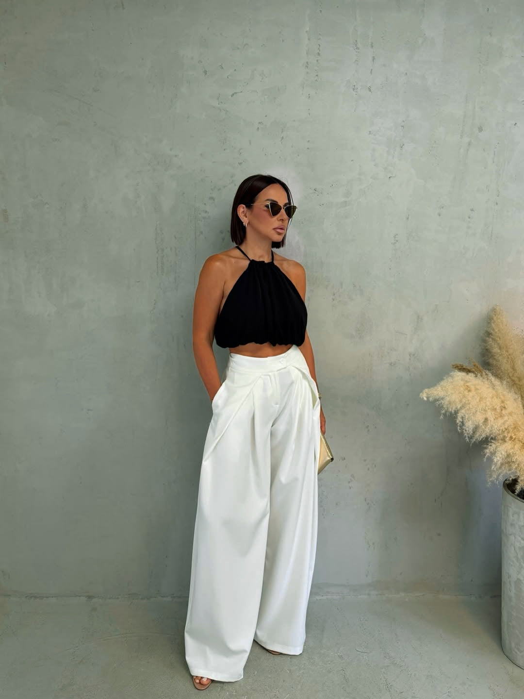Elara Wide-Leg Pants-Ivory