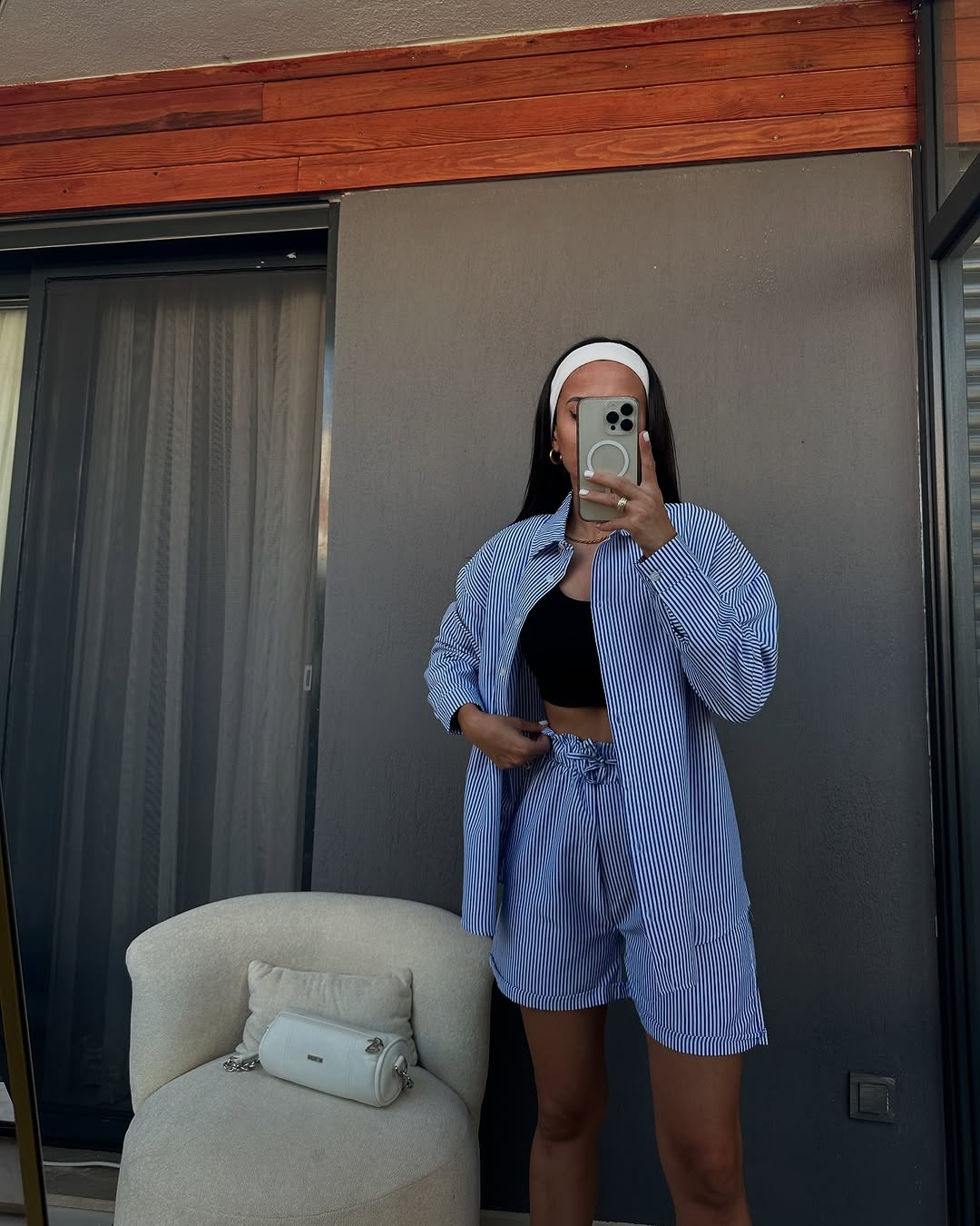 Suit Set Female Striped