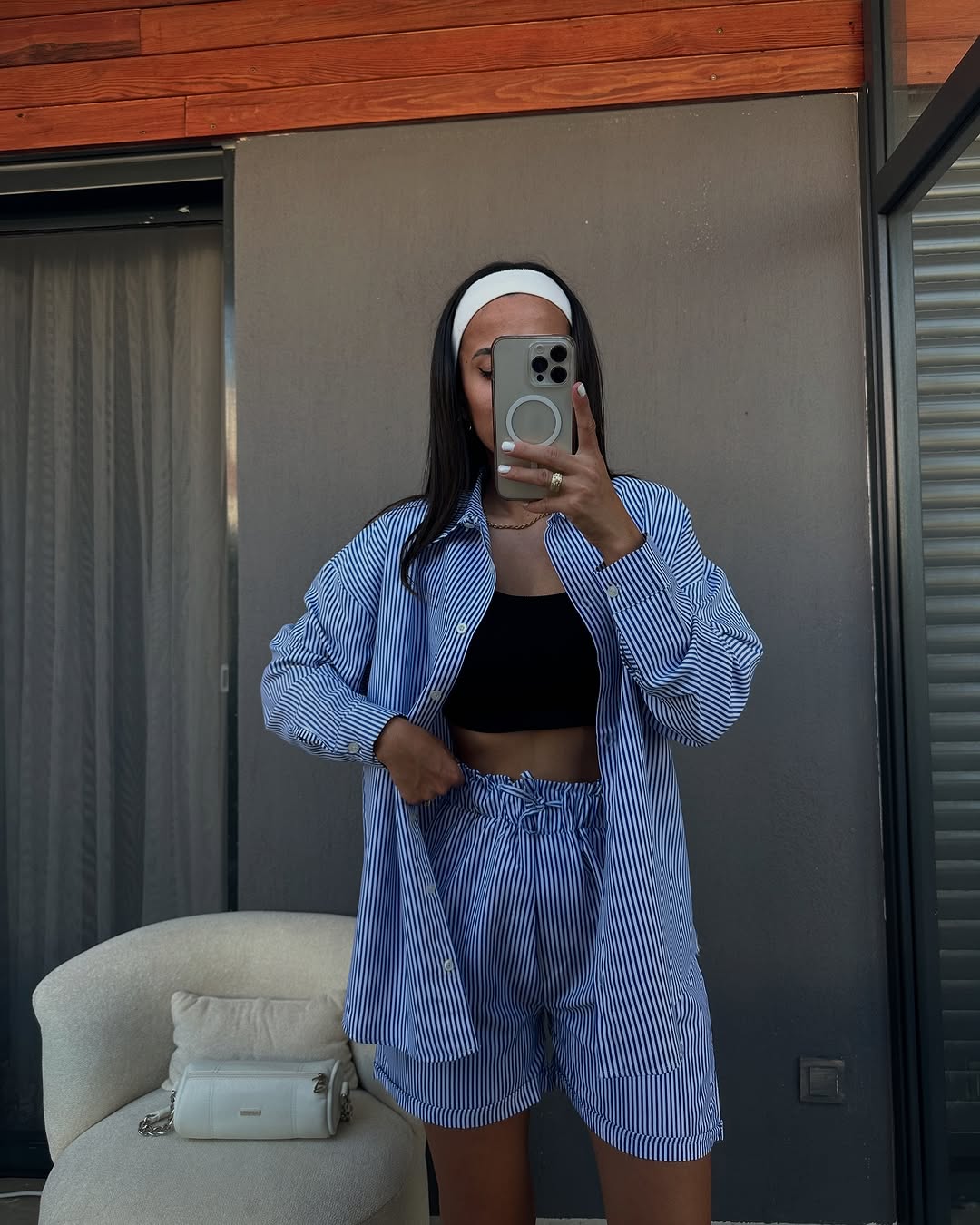 Suit Set Female Striped