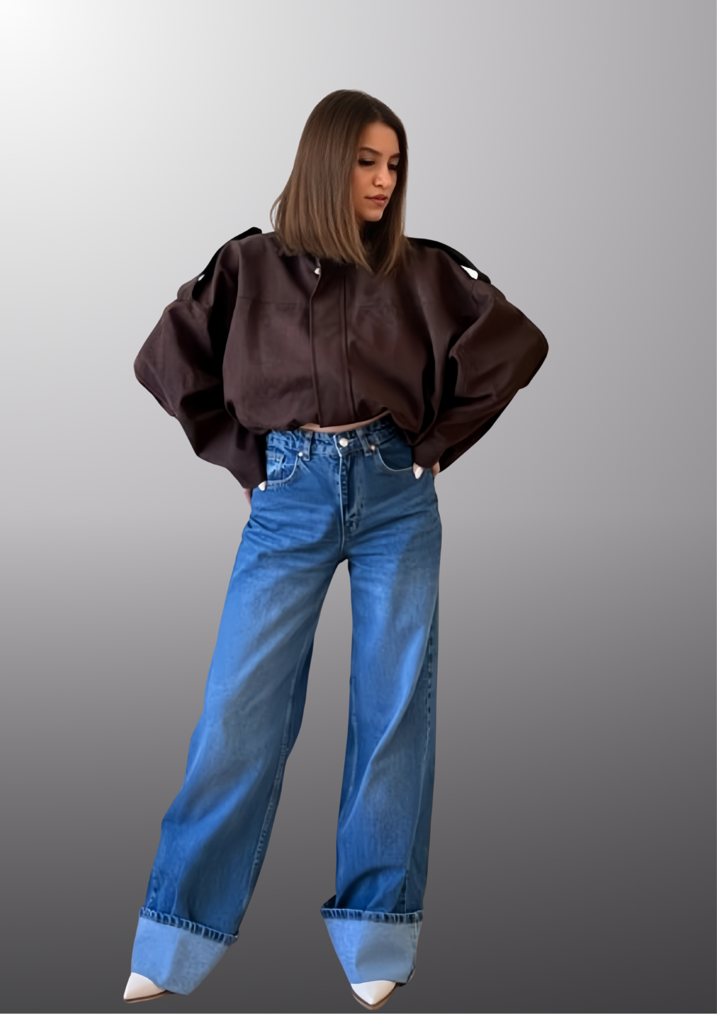 SUEDE ZIPPERED DROP SHOULDER BOMBER JACKET