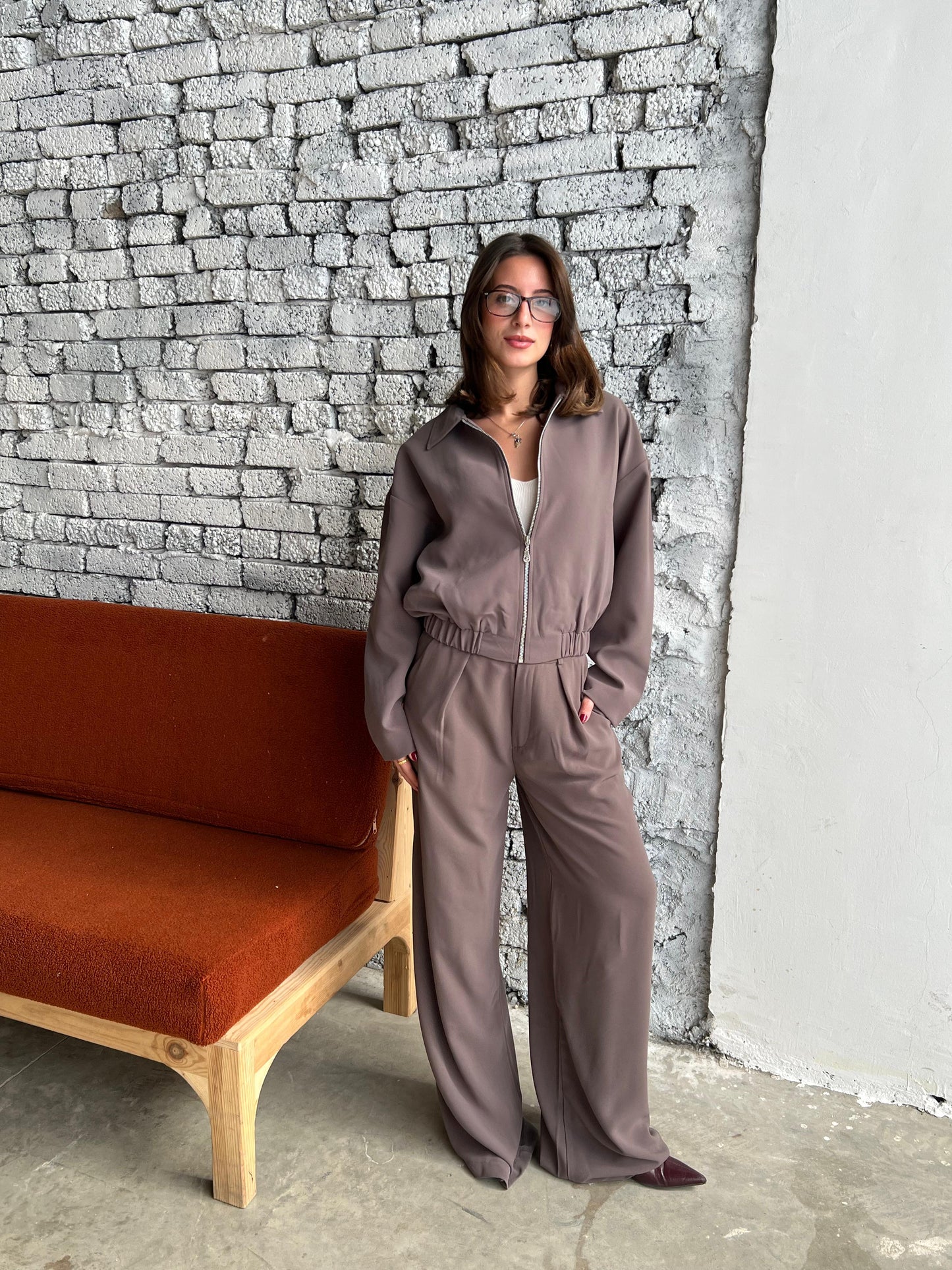 Brown Two-Piece Casual Suit