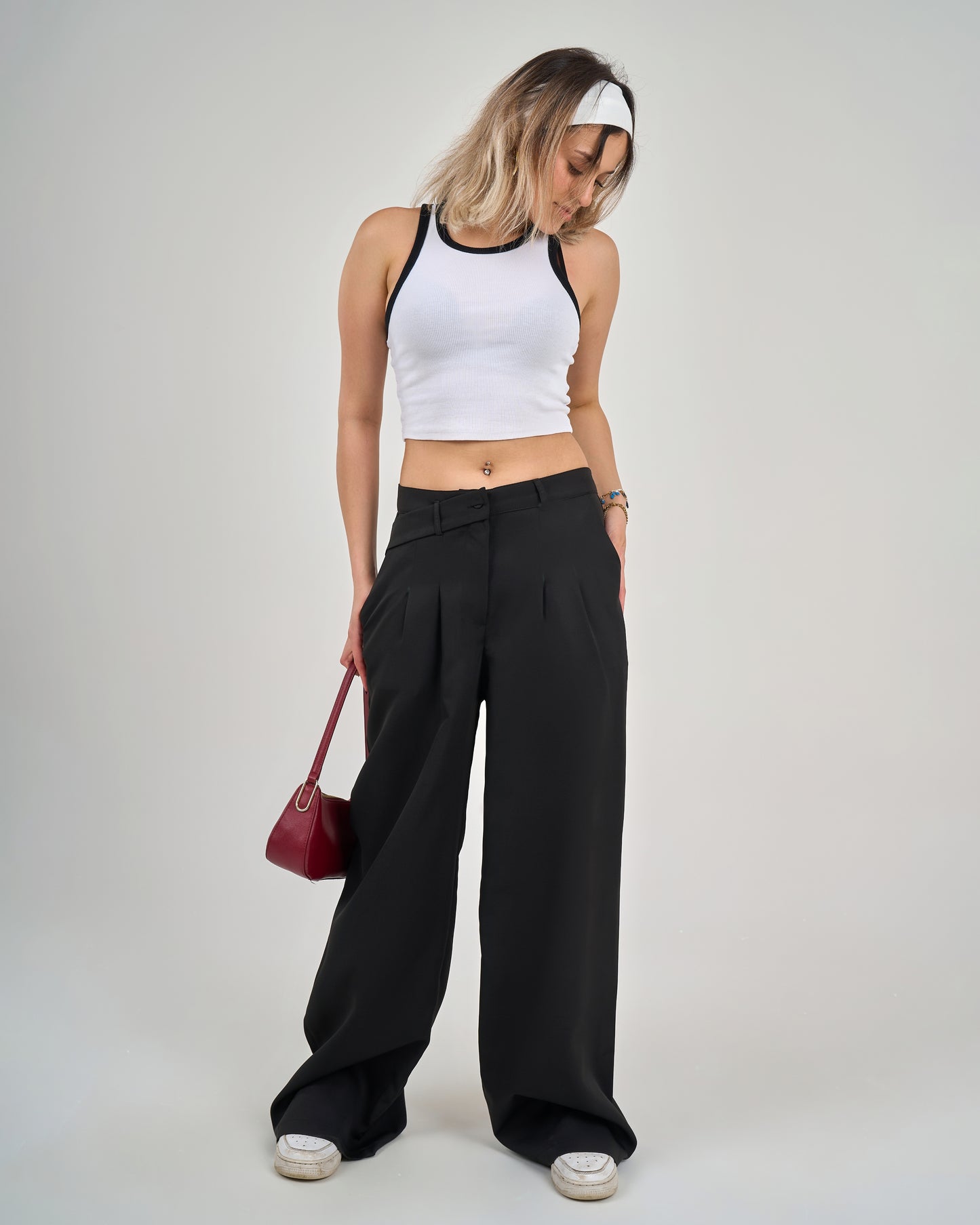 Seam trousers fabric decorative belt