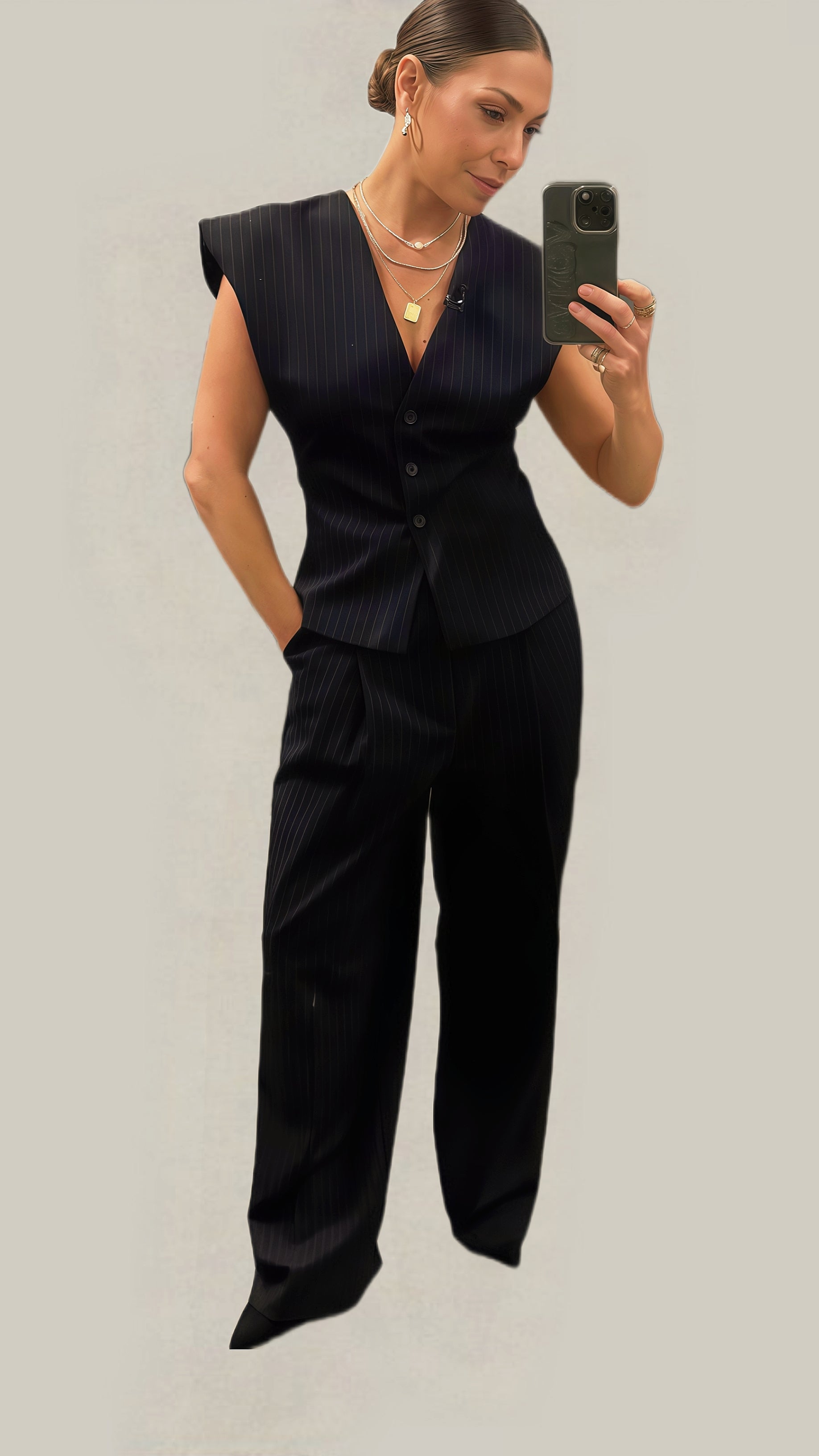 Elegant Stylish Belted Trousers Set