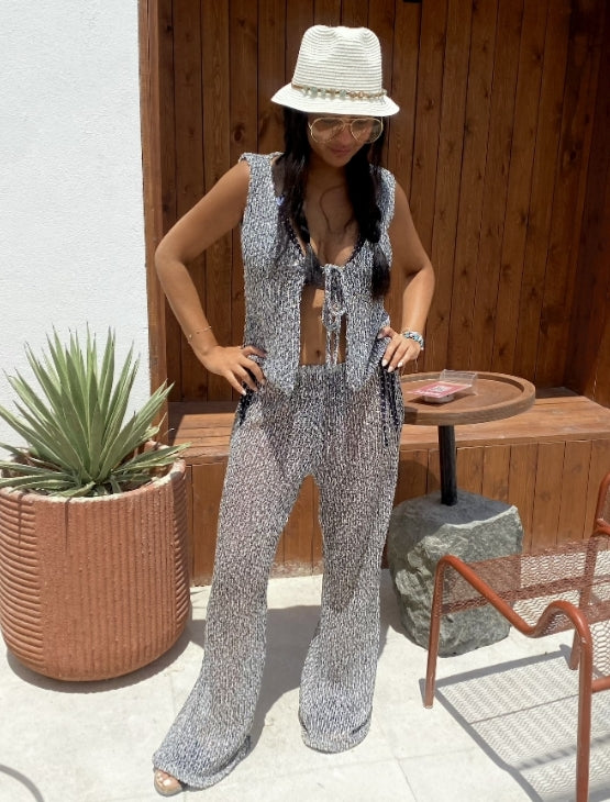 SEQUIN KNITWEAR VEST SET