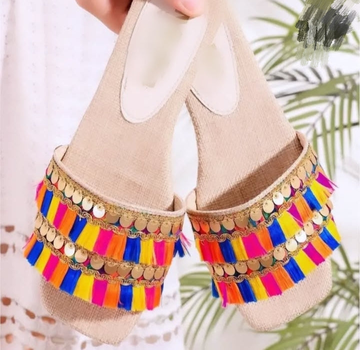 MOROCCO PATTERNED FLAT SLIPPERS