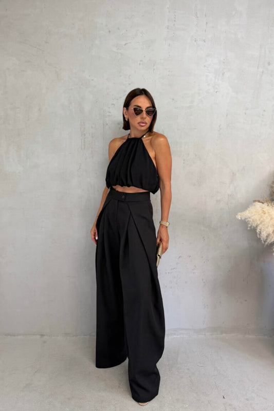 Elara Wide-Leg Pants-Black